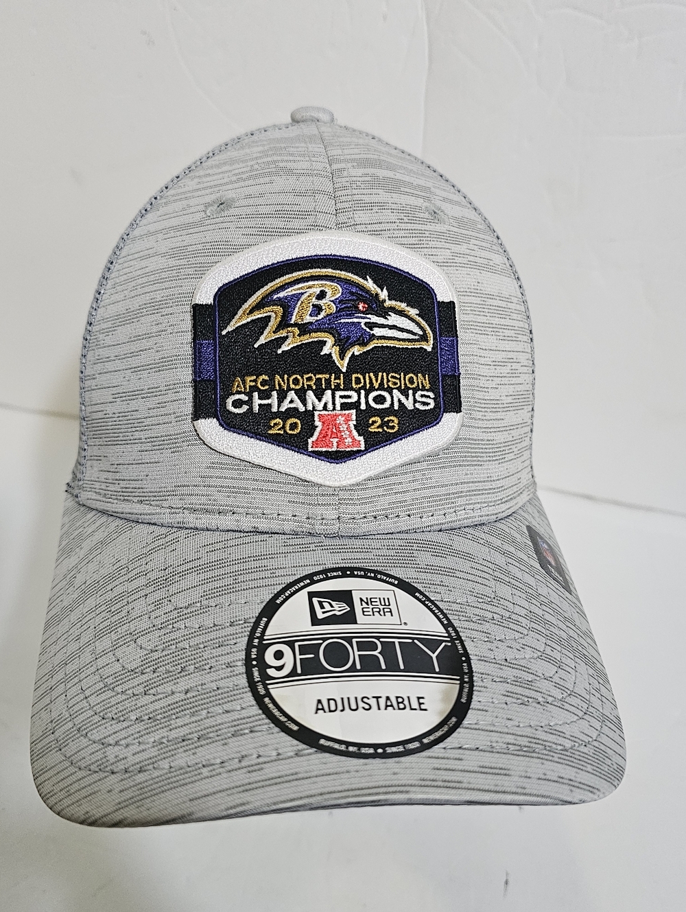 Baltimore Ravens New Era 2023 AFC North Champs Locker Room Trucker Hat 9FORTY